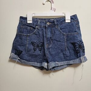 Between Us Size 3 Denim Butterfly Women's Shorts‎